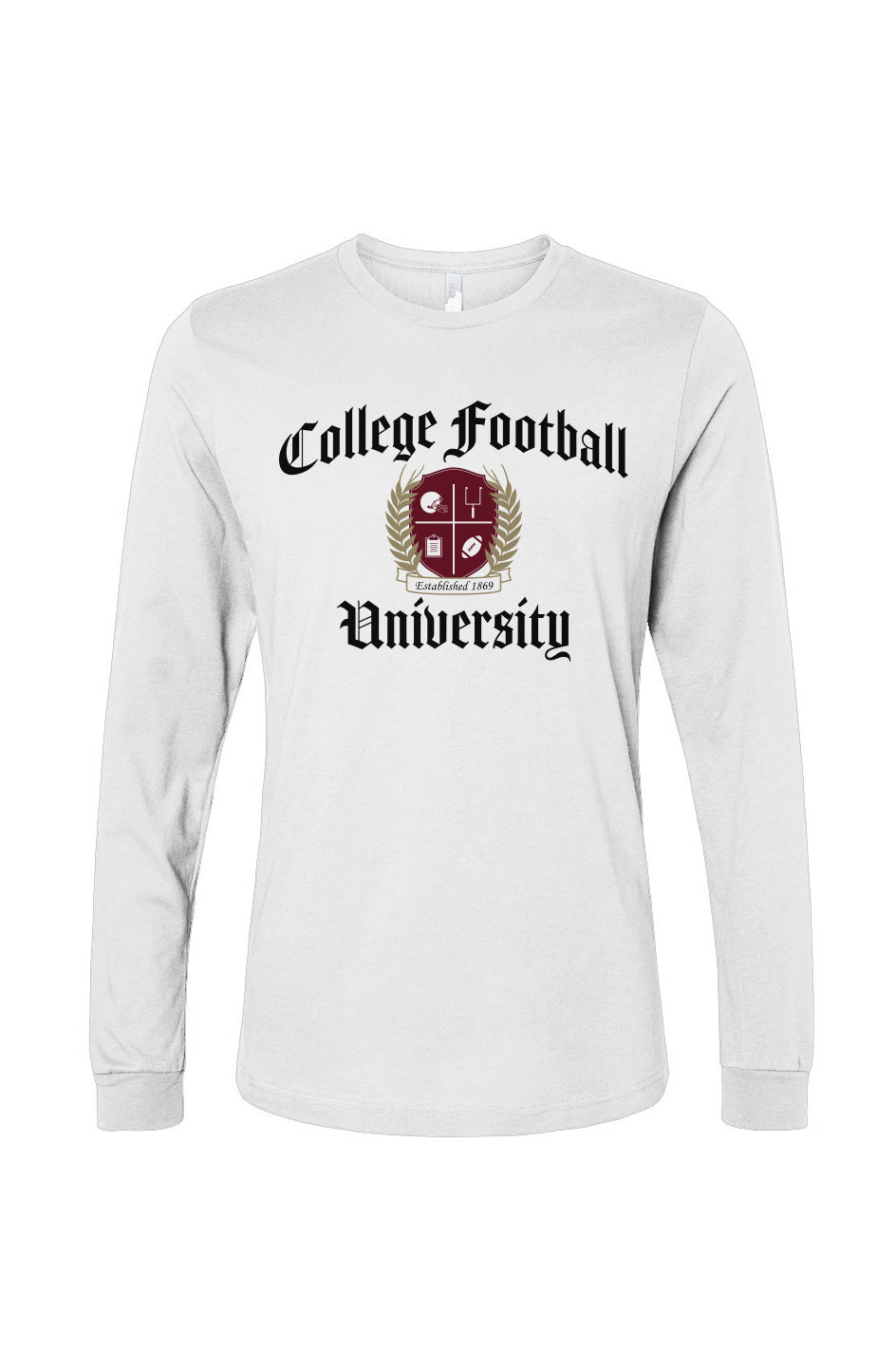 College Football University - White Long Sleeve (Front)