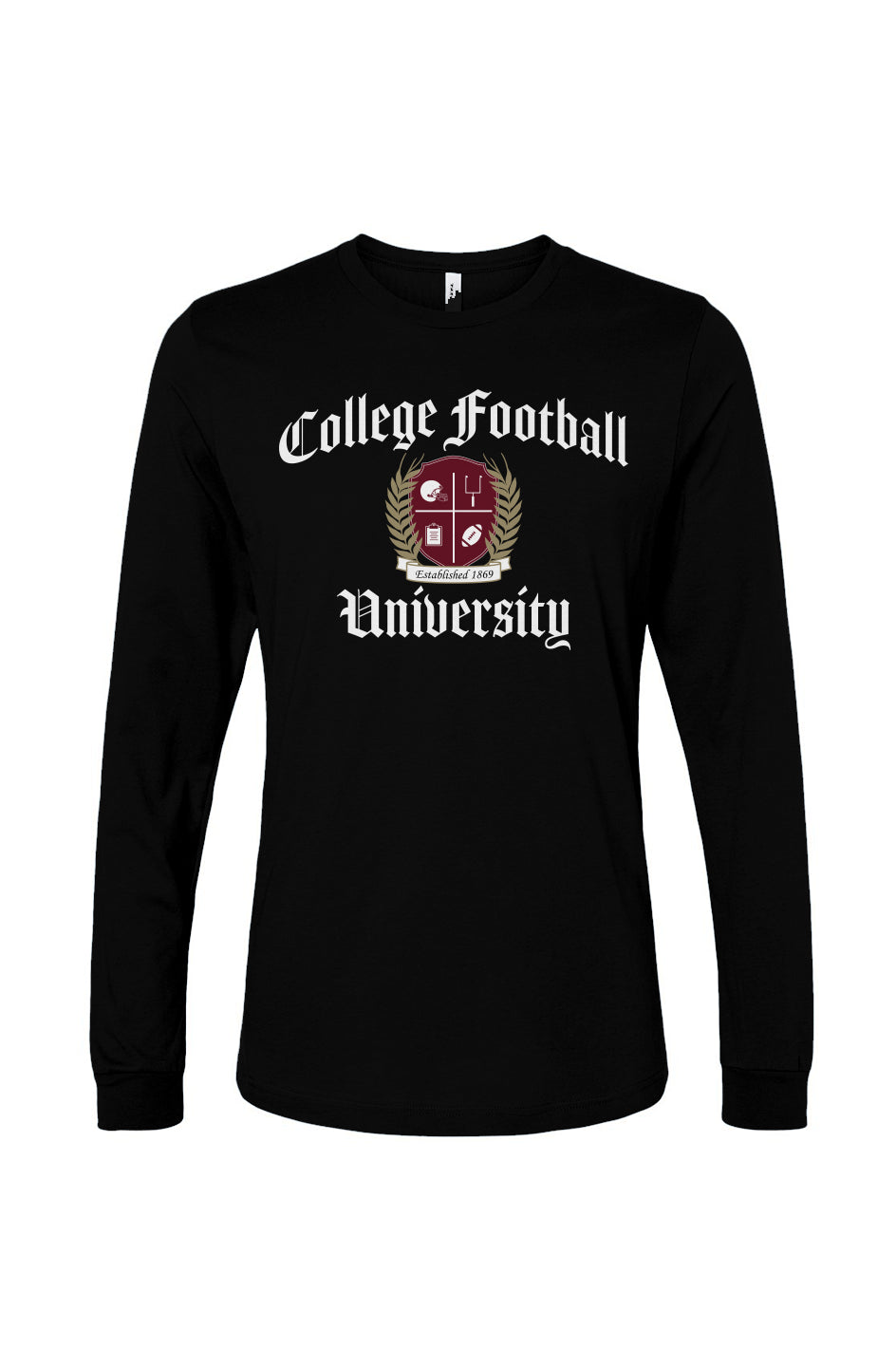 College Football University - Black Long Sleeve (Front)