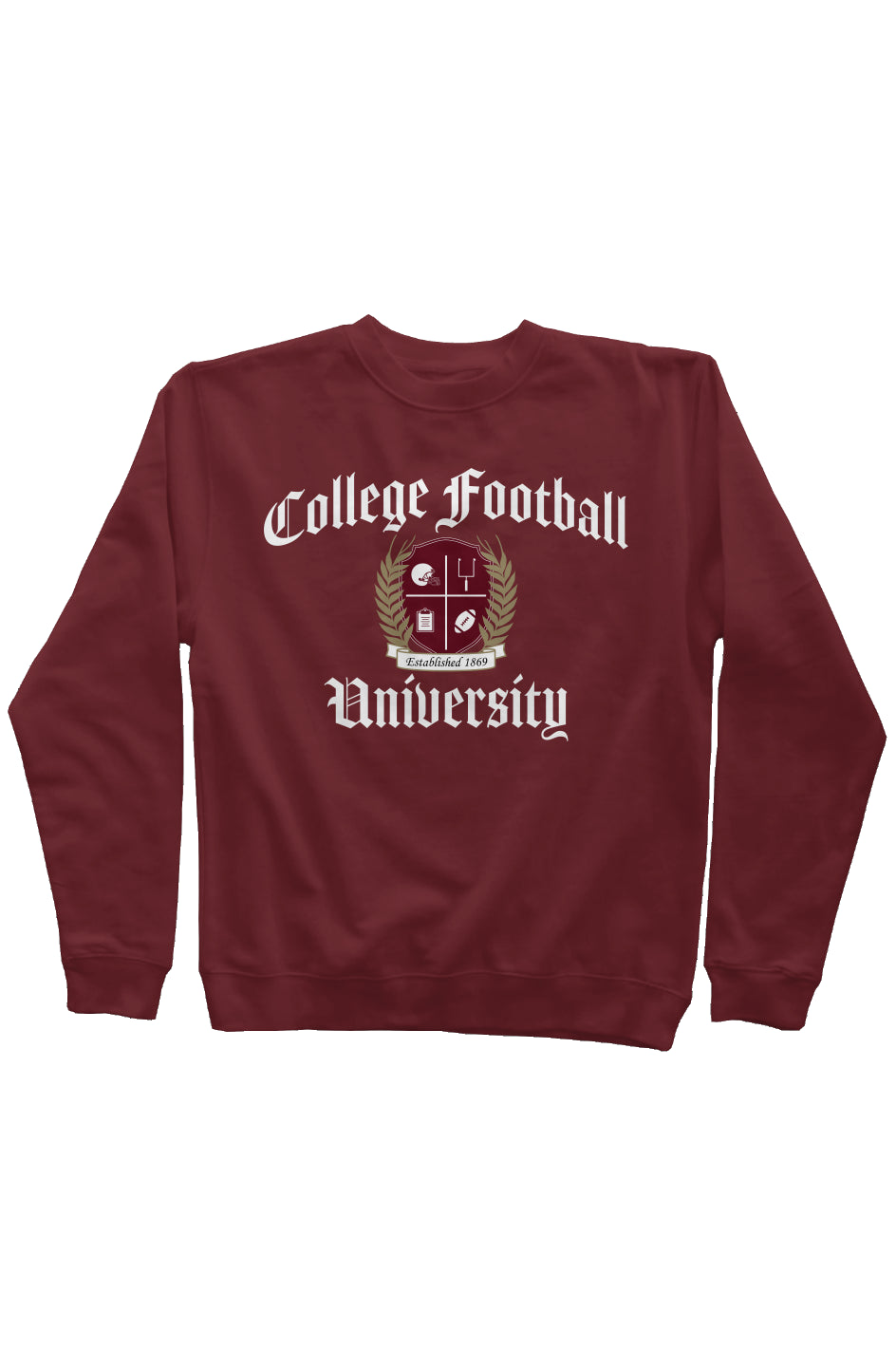 College Football University - Maroon Crewneck (Front)