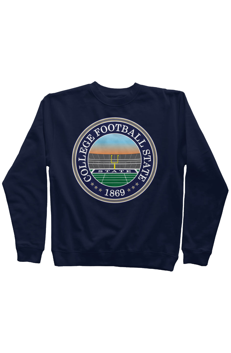 College Football State - Navy Crewneck (Front)