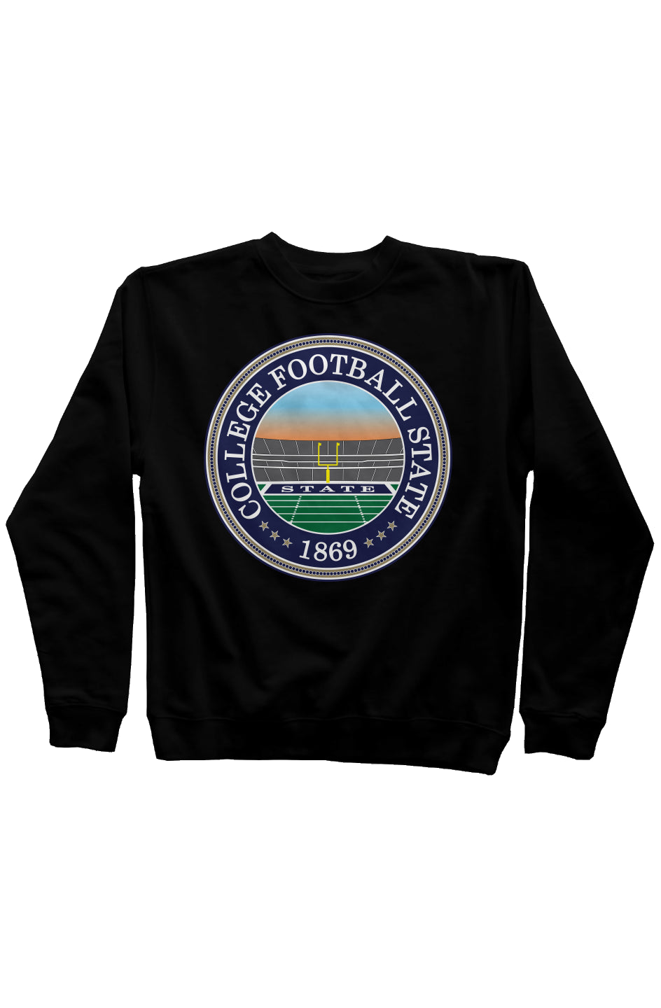 College Football State - Black Crewneck (Front)