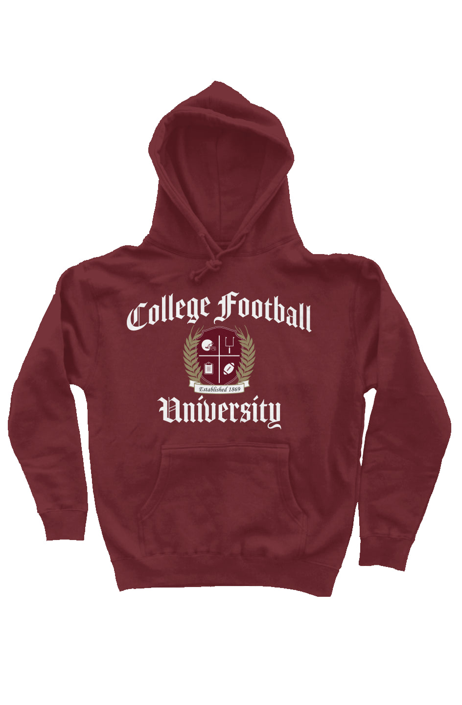 College Football University - Maroon Hoodie (Front)