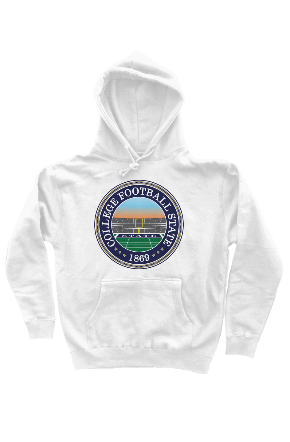 College Football State - White Hoodie (Front)